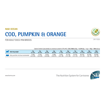 FARMINA N&D | S/G Océan, Morue, citrouille et orange, M-L 2.5 kg