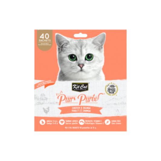 KIT CAT | Purr purées poulet et saumon 40 X 15g