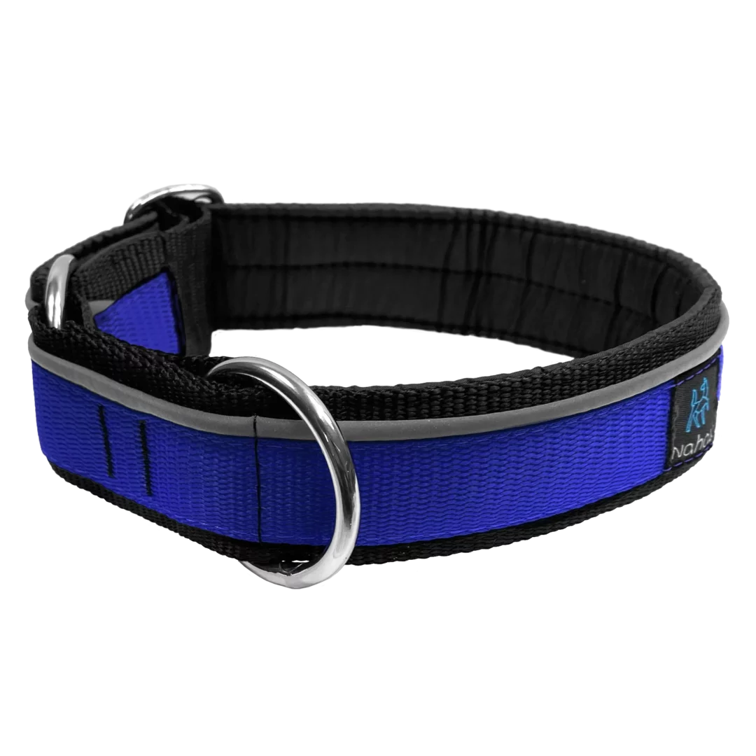 NAHAK | Collier bleu pour chien - rembourré avec réflecteur. Nature Animale, votre référence en alimentation animale et sport canin à Mascouche.