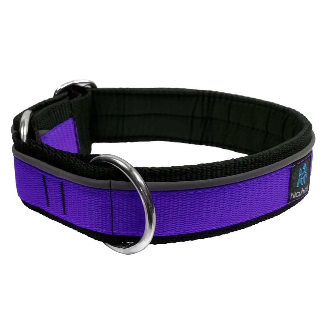 NAHAK | Collier mauve pour chien - rembourré avec réflecteur. Nature Animale, votre référence en alimentation animale et sport canin à Mascouche.