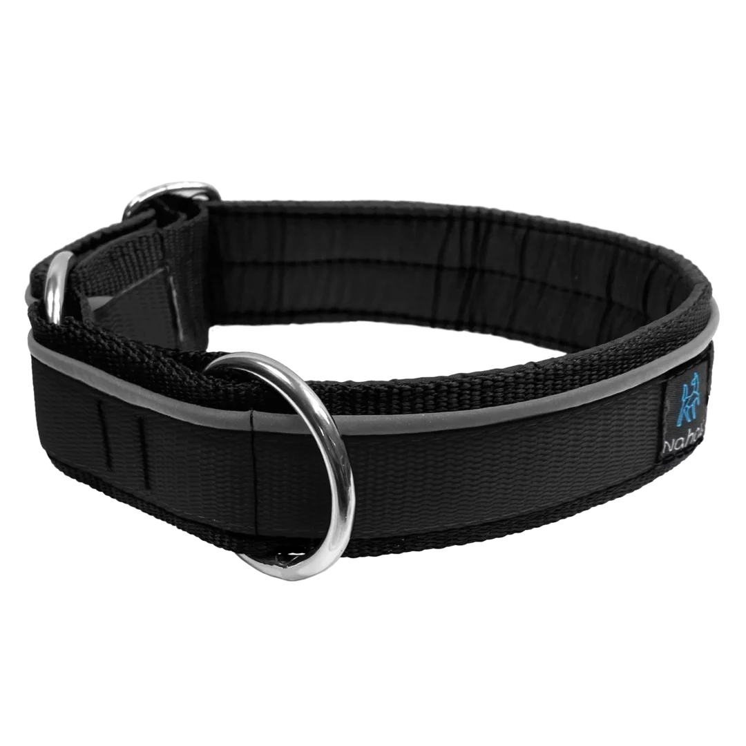 NAHAK | Collier noir pour chien - rembourré avec réflecteur. Nature Animale, votre référence en alimentation animale et sport canin à Mascouche.
