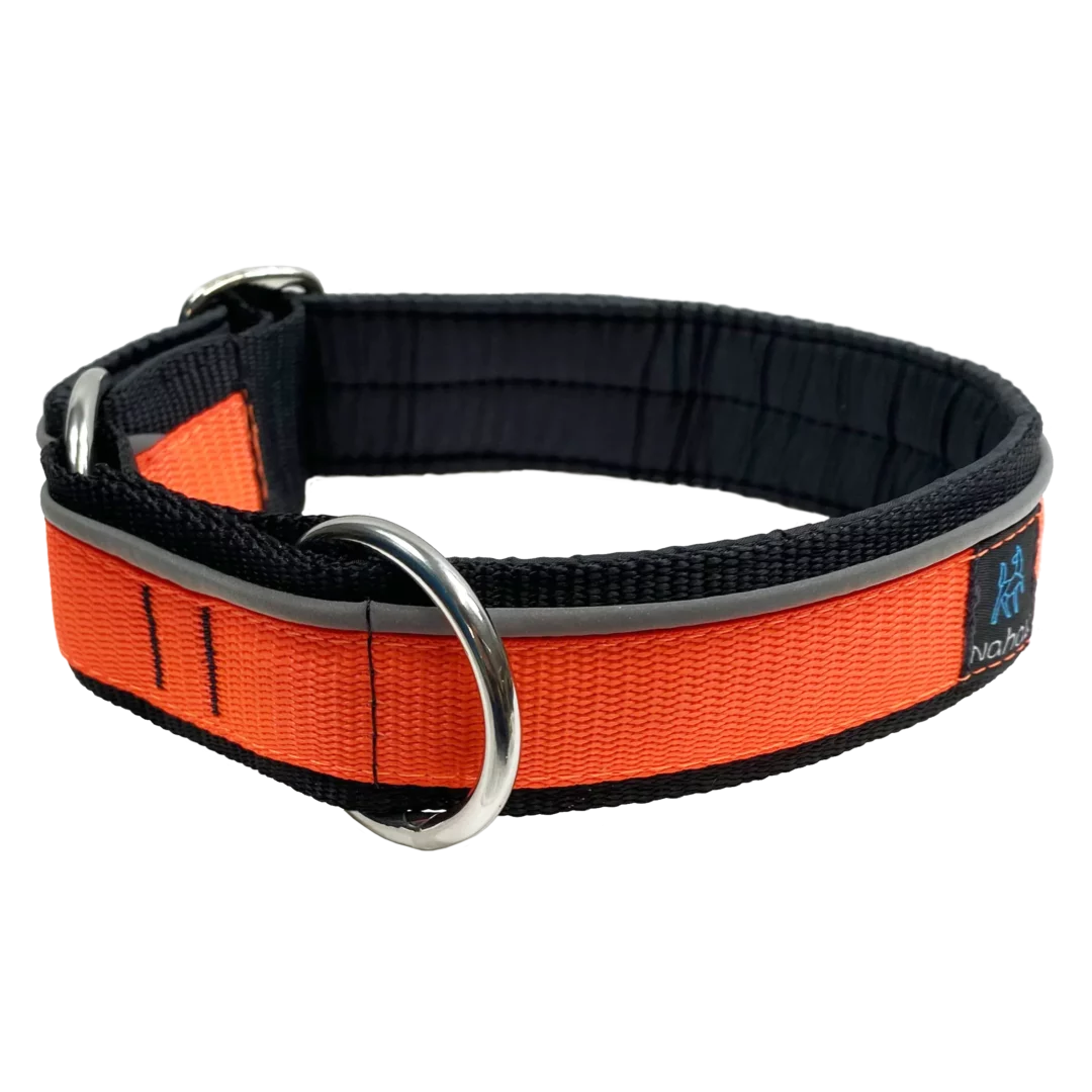 NAHAK | Collier orange pour chien - rembourré avec réflecteur. Nature Animale, votre référence en alimentation animale et sport canin à Mascouche.