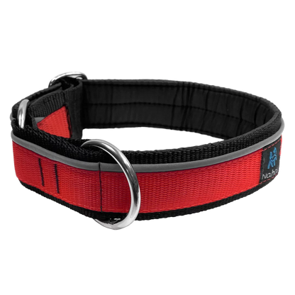 NAHAK | Collier rouge pour chien - rembourré avec réflecteur. Nature Animale, votre référence en alimentation animale et sport canin à Mascouche.