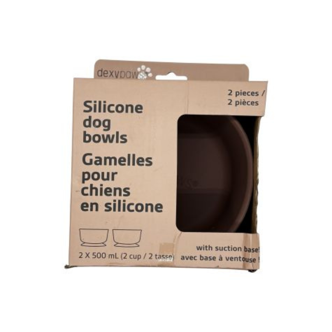 DEXYPAWS | Ensemble de deux bols en silicone espresso