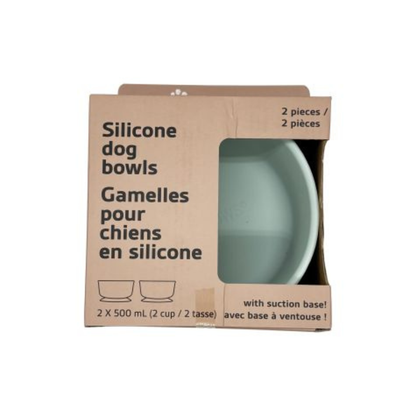 DEXYPAWS | Ensemble de deux bols en silicone vert sauge