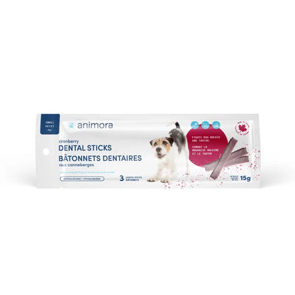 ANIMORA | Bâtonnets petit (3) dentaire à la canneberge pour chiens. Nature Animale, votre référence en alimentation animale et sport canin à Mascouche.