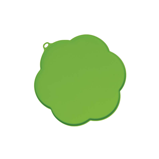 Napperon en silicone en forme de fleur pour contenir les dégâts de nourriture et d’eau. Nature Animale, votre référence en alimentation et sports canin à Mascouche.
