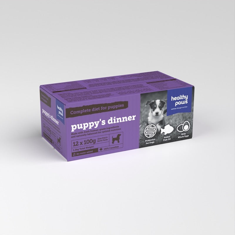 HEALTHY PAWS | Boîte diner chiot 12 X 100g