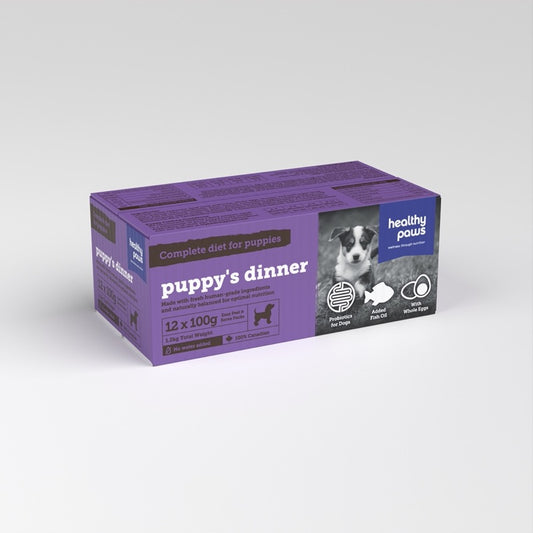 HEALTHY PAWS | Boîte diner chiot 12 X 100g