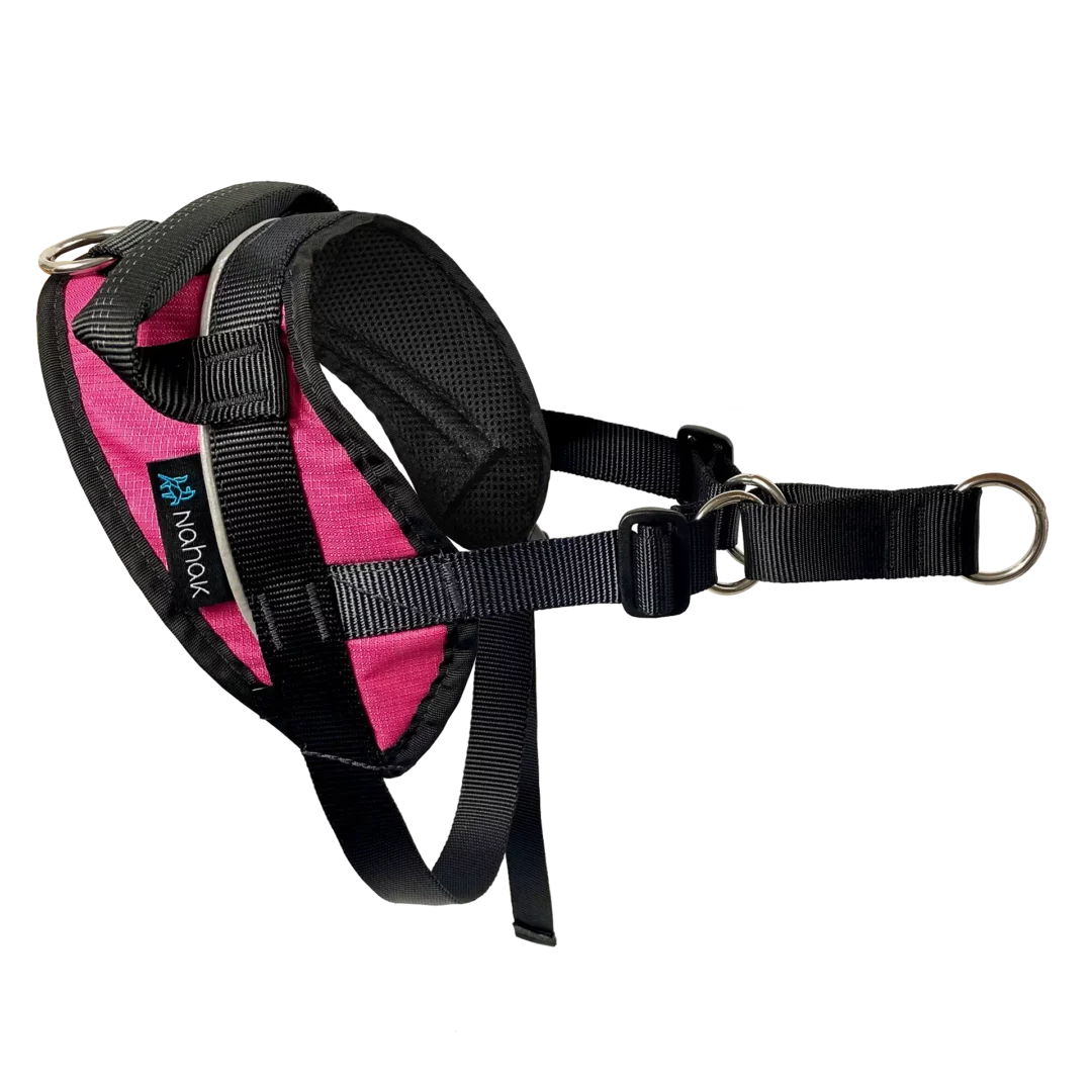 NAHAK | Harnais de marche rose anti-traction pour chiens. Nature Animale, votre référence en alimentation animale à Mascouche.