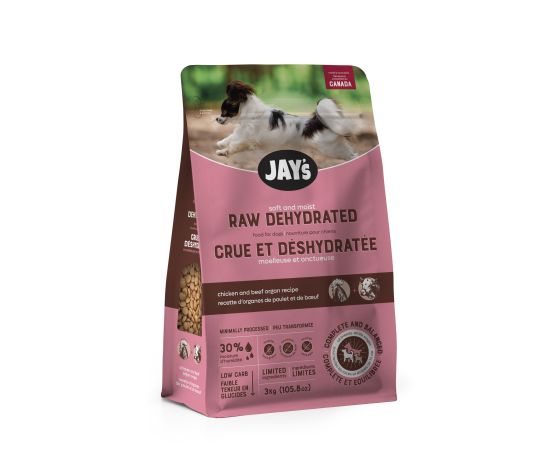 JAY'S | Nourriture crue déshydratée poulet boeuf 3kg. Nature Animale, votre référence en alimentation animale à Mascouche.