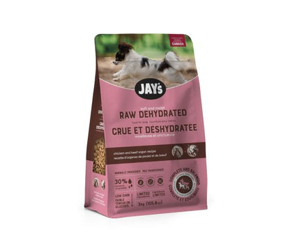 JAY'S | Nourriture crue déshydratée poulet boeuf 3kg. Nature Animale, votre référence en alimentation animale à Mascouche.