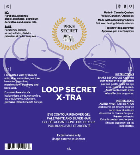 PEKE SECRET | Gel détachant contour des yeux LOOP SECRET X-TRA. Nature Animale, votre référence en alimentation animale et sport canin à Mascouche.