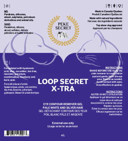 PEKE SECRET | Gel détachant contour des yeux LOOP SECRET X-TRA. Nature Animale, votre référence en alimentation animale et sport canin à Mascouche.