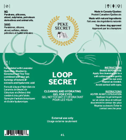 PEKE SECRET | Gel nettoyant pour les yeux LOOP SECRET. Nature Animale, votre référence en alimentation animale et sport canin à Mascouche.