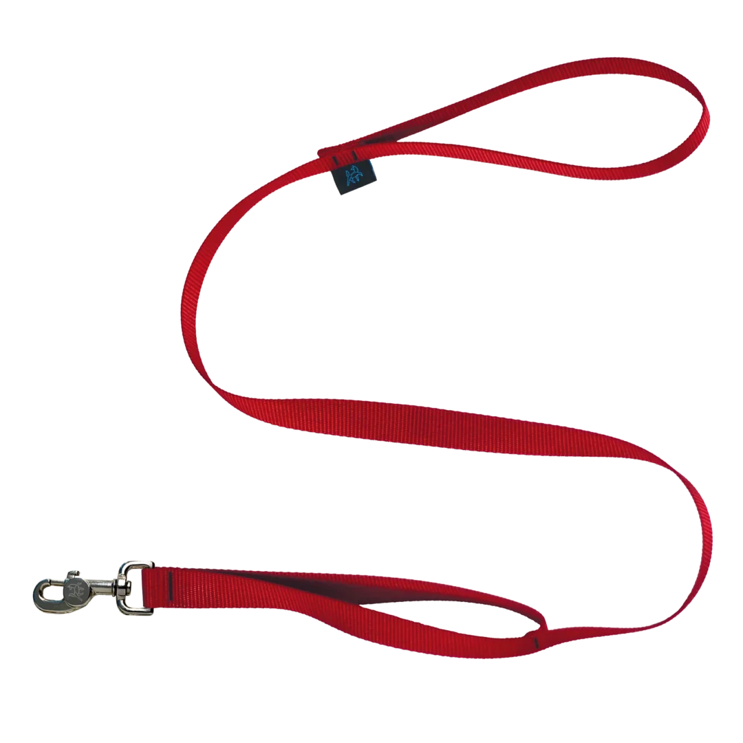 NAHAK | Laisse rouge pour chien quatre pieds - double poignée. Nature Animale, votre référence en alimentation animale et sport canin à Mascouche.