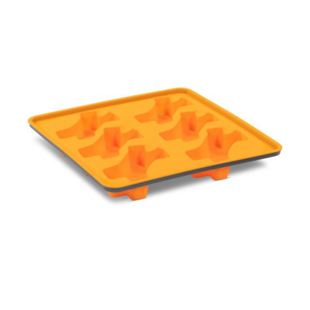 MESSY MUTTS | Moule à friandise en silicone avec cadre - 6 os orange