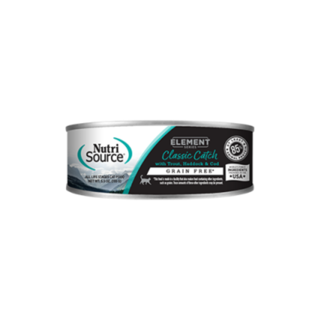 NUTRISOURCE | Element Series Pâté truite, aiglefin et morue pour chat 156g