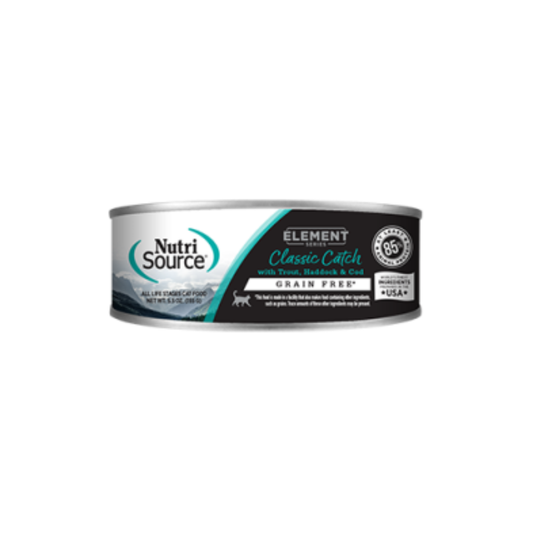 NUTRISOURCE | Element Series Pâté truite, aiglefin et morue pour chat 156g