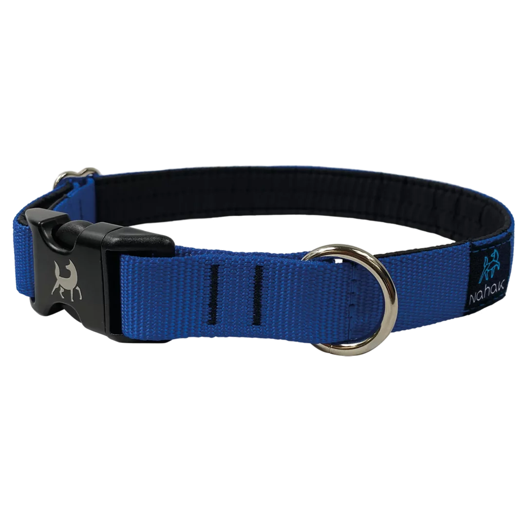 NAHAK | Collier bleu pour chien - rembourré avec clip. Nature Animale, votre référence en alimentation animale et sport canin à Mascouche.