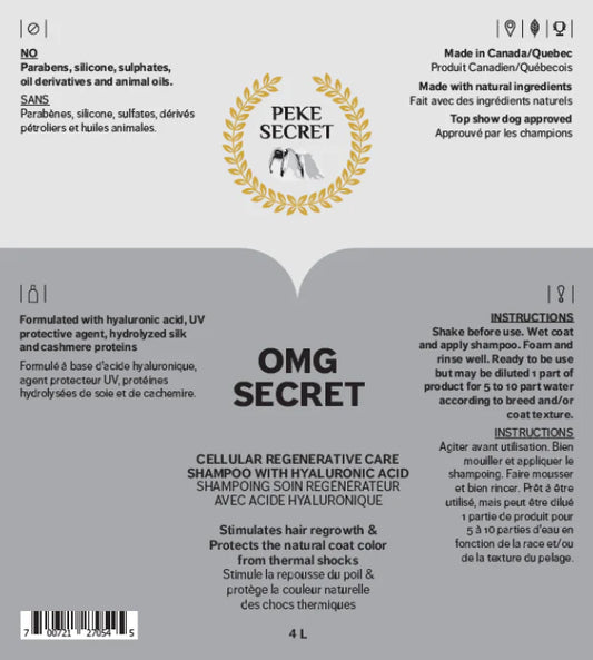 PEKE SECRET | Shampoing naturel pour chien et chat OMG SECRET