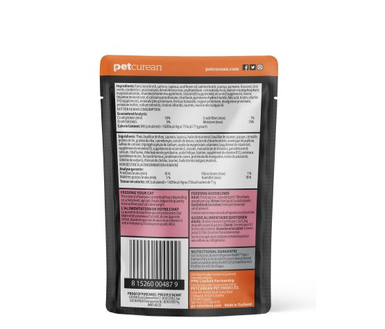 PETCUREAN GO! | Chat booster pâté de thon et saumon