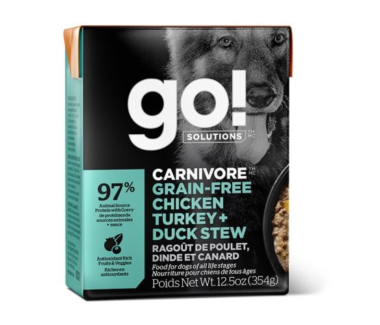 PETCUREAN GO! | Tetra pas sans grains poulet, dinde, canard. Nature Animale, votre référence en alimentation animale à Mascouche.