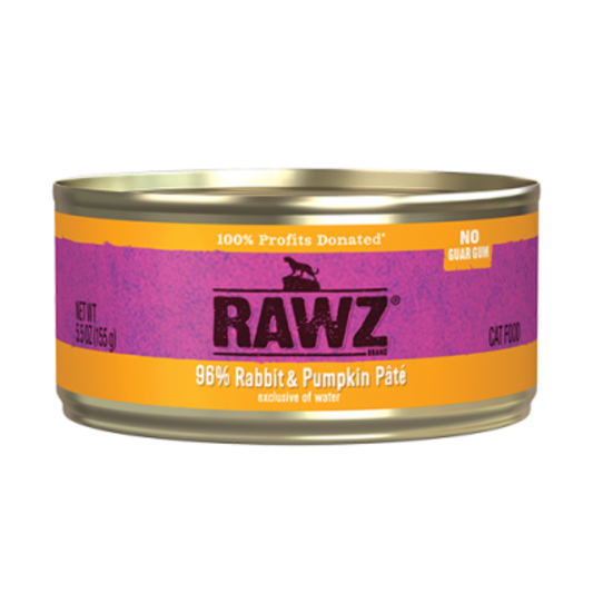 RAWZ | Chat, Pâté de lapin et citrouille 5.5 oz
