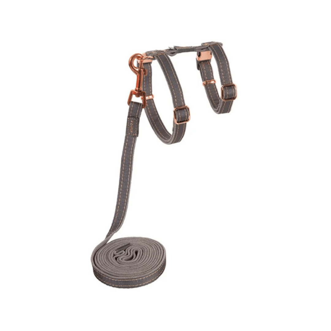 ROGZ | Urbancat harnais et laisse 9-15" gris