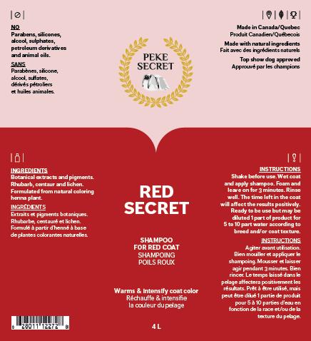 PEKE SECRET | Shampoing naturel pour chien et chat RED SECRET. Nature Animale, votre référence en alimentation animale et sport canin à Mascouche.