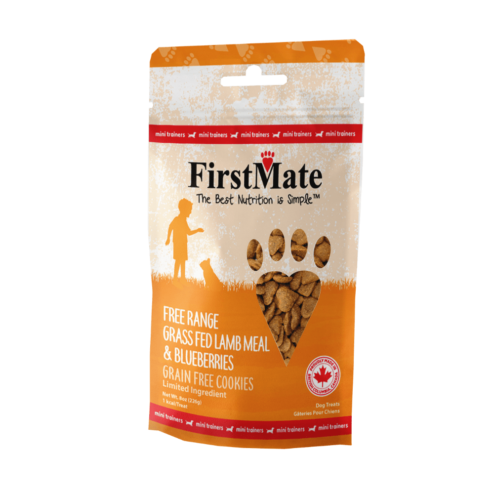 FIRSTMATE | Gâteries mini agneau bleuet. Nature Animale, votre référence en alimentation animale à Mascouche.
