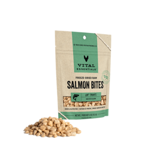 VITAL ESSENTIALS | Chat, Bouchées de saumon lyophilisées 0.9 oz