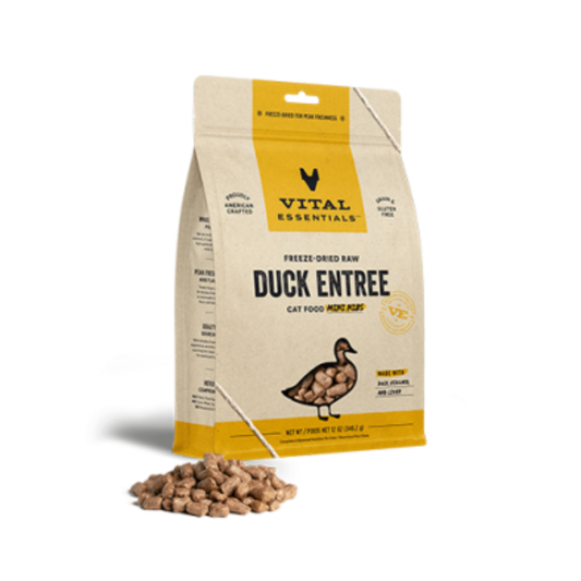 VITAL ESSENTIALS | Chat, Repas lyophilisé de canard 12 oz