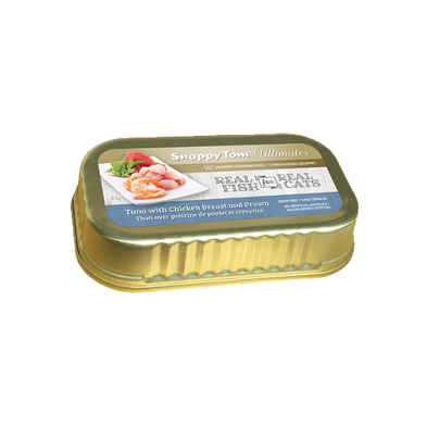 SNAPPY TOM | Conserve ultimate pour chats poulet et crevette 85g. Nature Animale, votre référence en alimentation animale à Mascouche.