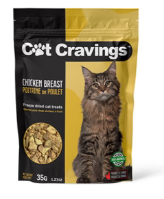 CAT CRAVING | poitrine de poulet 35 gr de qualité pour chat adulte. Nature Animale, votre référence en alimentation animale à Mascouche.