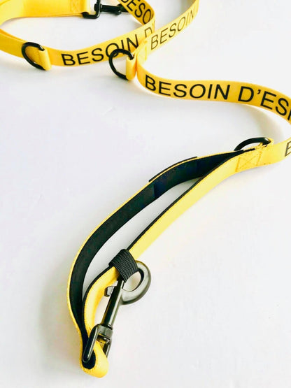 BELI CONCEPT | Laisse multi-fonctions 7 en 1 jaune