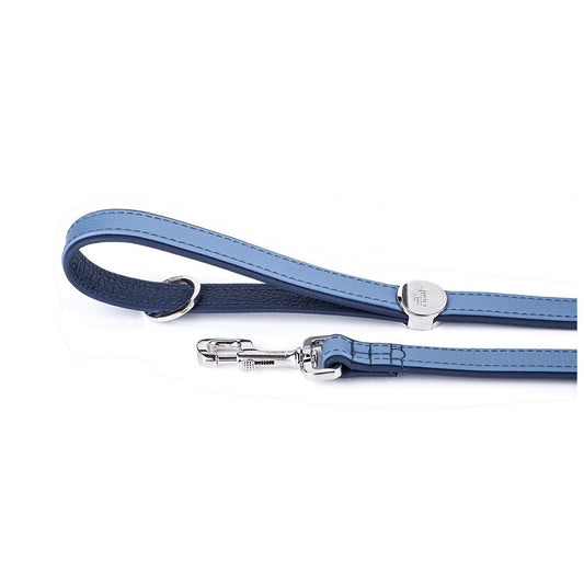MY FAMILY - Laisse en cuir Firenze bleu pâle pour chien. Nature Animale, votre référence en alimentation animale et sport canin à Mascouche.