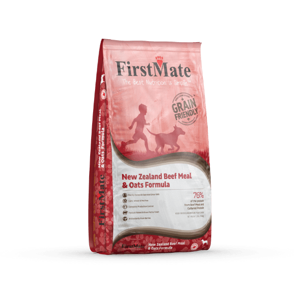 FIRSTMATE | Boeuf Nouvelle-Zélande et avoine. Nature Animale, votre référence en alimentation au Québec.