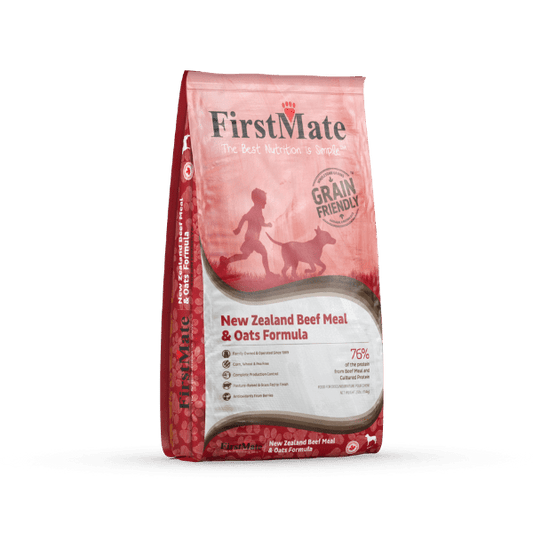 FIRSTMATE | Boeuf Nouvelle-Zélande et avoine. Nature Animale, votre référence en alimentation au Québec.