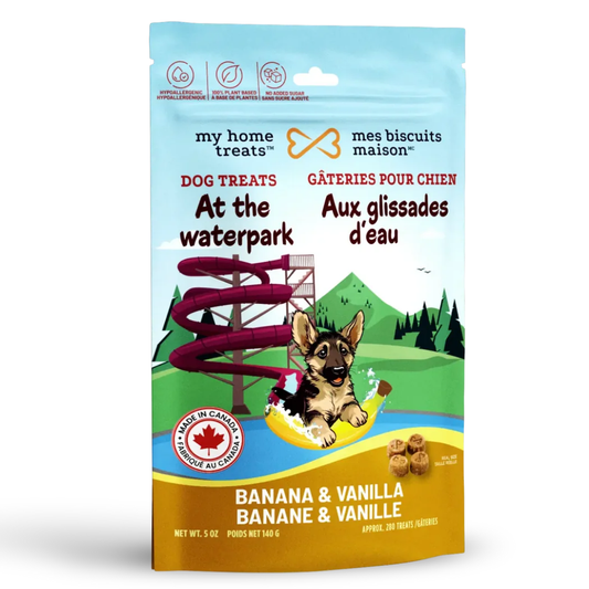 MES BISCUITS MAISON | Banane et vanille 140g. Nature Animale, votre référence en alimentation et sports canin à Mascouche.