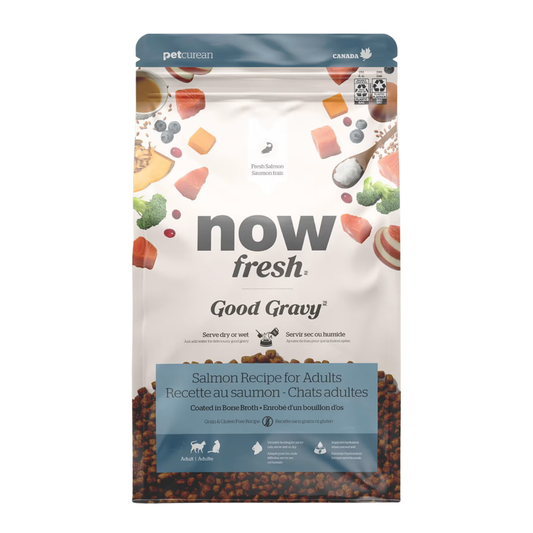 NOW FRESH | Good Gravy chat adulte saumon s/g. Nature Animale, votre référence en alimentation et sports canin à Mascouche.