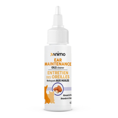 ZANIMO | Entretien des oreilles aux huiles pour chiens et chats 60ml. Nature Animale, votre référence en alimentation et sports canin à Mascouche.